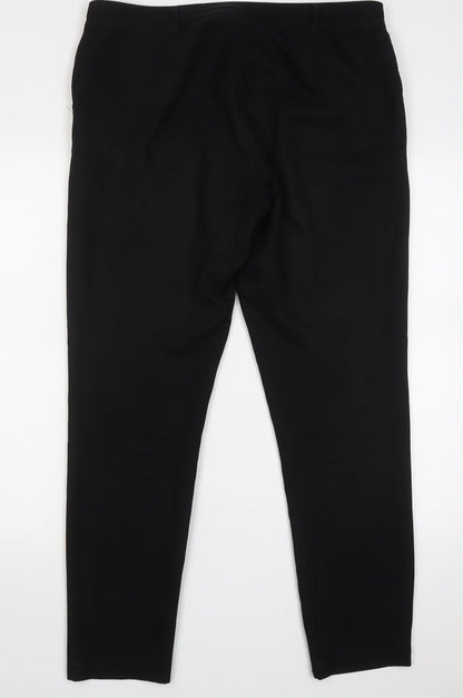 New Look Womens Black  Polyester Trousers  Size 14 L30 in Regular Hook & Eye