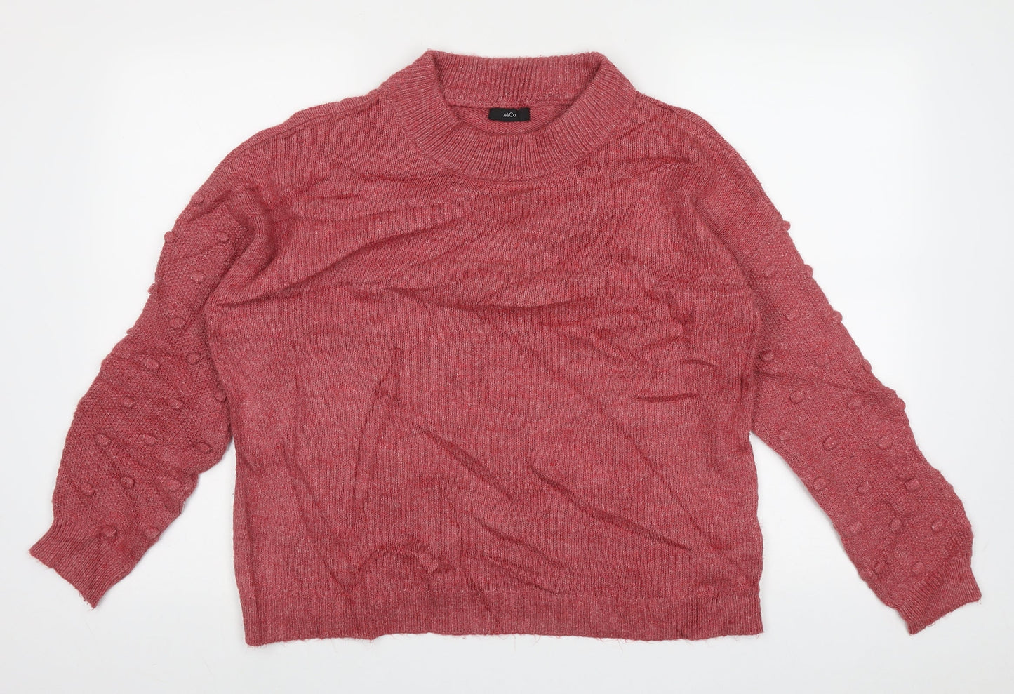 Womens UK Size 12 M&Co Pink Pullover Jumper