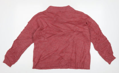 Womens UK Size 12 M&Co Pink Pullover Jumper