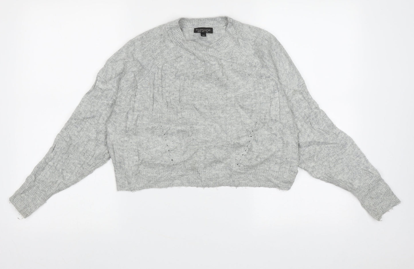 Womens UK Size 6 Topshop Grey Pullover Jumper
