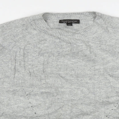 Womens UK Size 6 Topshop Grey Pullover Jumper
