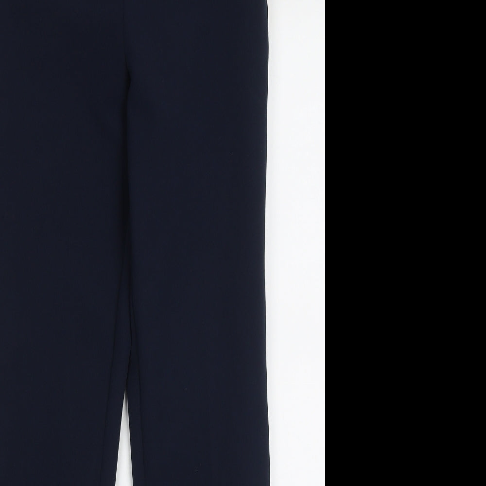 Autograph Womens Blue Striped Polyester Trousers  Size 8 L28 in Regular Hook & Eye