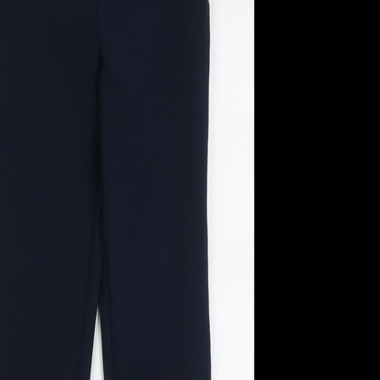 Autograph Womens Blue Striped Polyester Trousers  Size 8 L28 in Regular Hook & Eye