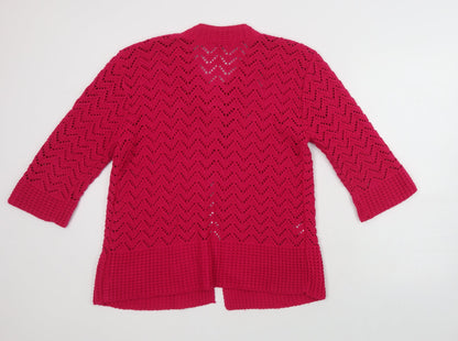 Womens UK Size M Glimpse Design Pink Cardigan Jumper