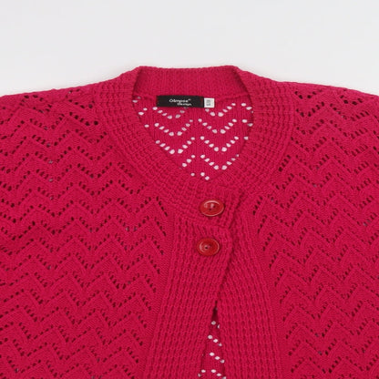 Womens UK Size M Glimpse Design Pink Cardigan Jumper