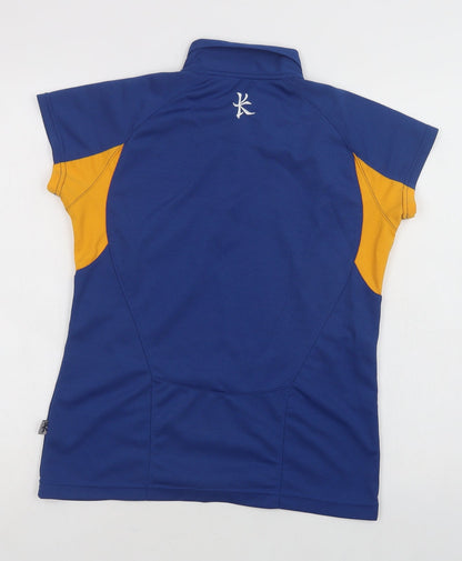 Kukri Womens Blue Colourblock Polyester Jersey Polo Size S Collared - CJHS