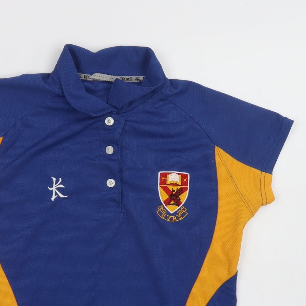 Kukri Womens Blue Colourblock Polyester Jersey Polo Size S Collared - CJHS