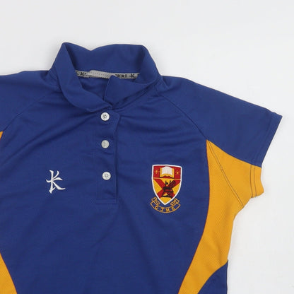 Kukri Womens Blue Colourblock Polyester Jersey Polo Size S Collared - CJHS