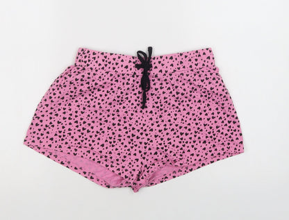 New Look Womens Pink Animal Print Cotton  Robe & Gown Set Size S  Drawstring