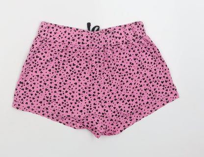 New Look Womens Pink Animal Print Cotton  Robe & Gown Set Size S  Drawstring