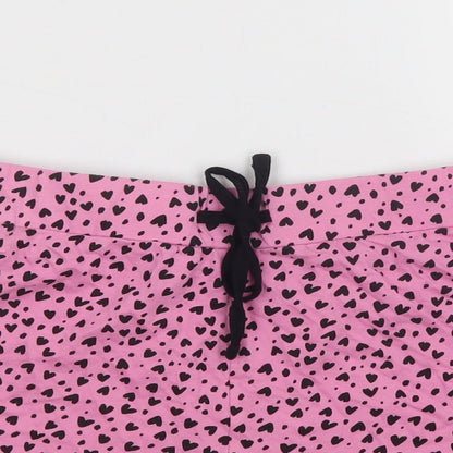 New Look Womens Pink Animal Print Cotton  Robe & Gown Set Size S  Drawstring