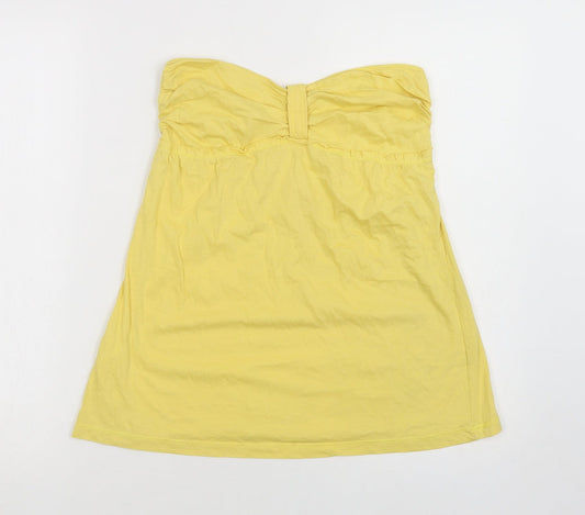 Papaya Womens Yellow  Cotton Basic Blouse Size 12 Sweetheart