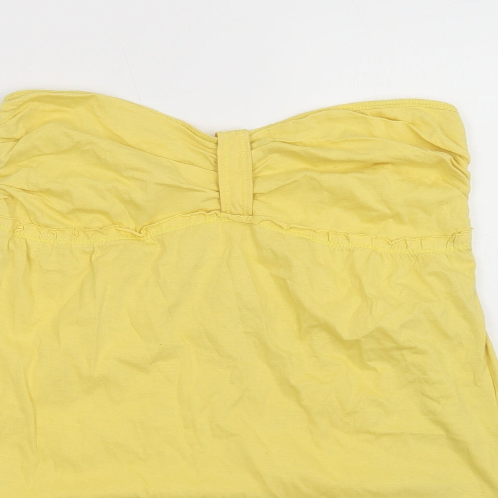 Womens UK Size 12 Papaya Yellow Basic Blouse