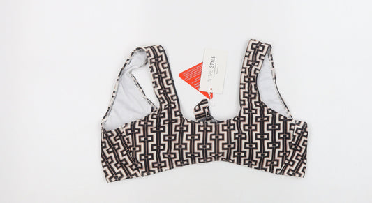 Womens UK Size 14 In the Style Beige Cropped Tank