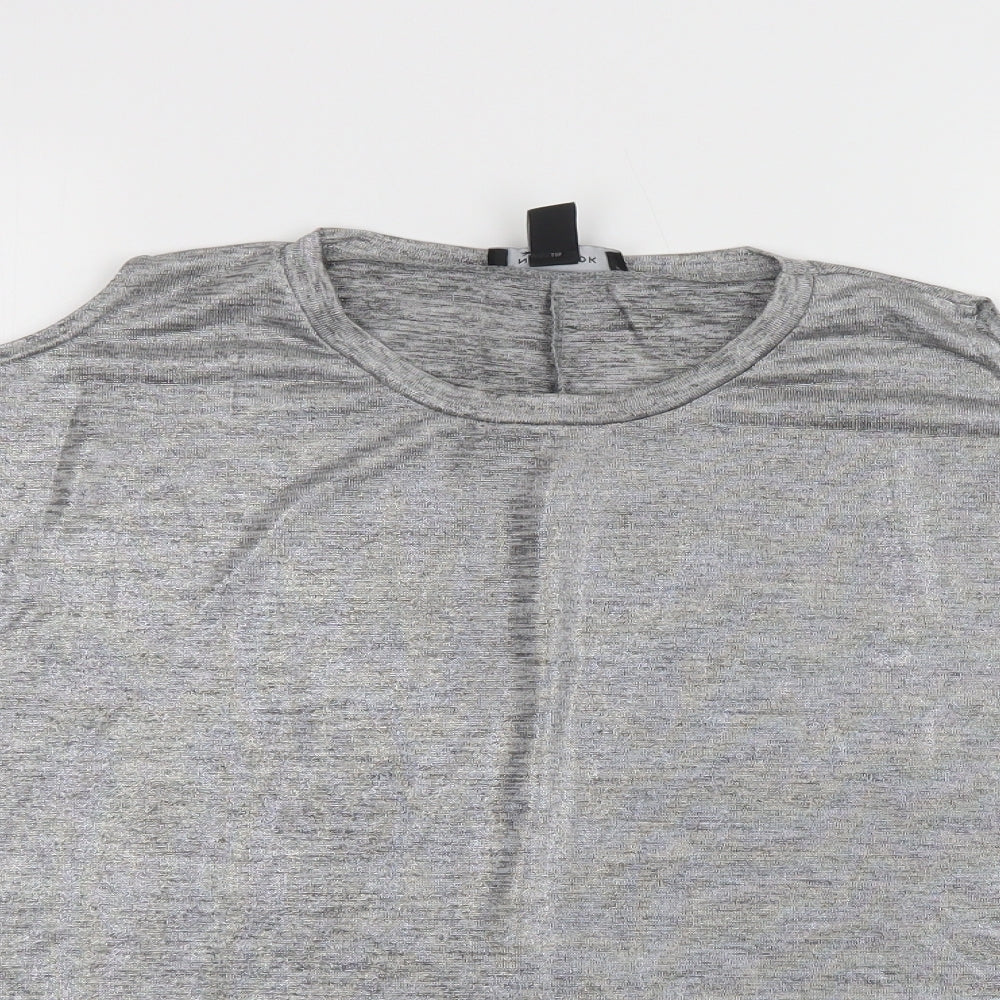 Womens UK Size 10 New Look Silver Basic Blouse