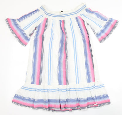 F&F Womens Multicoloured Striped Cotton A-Line  Size S  Off the Shoulder