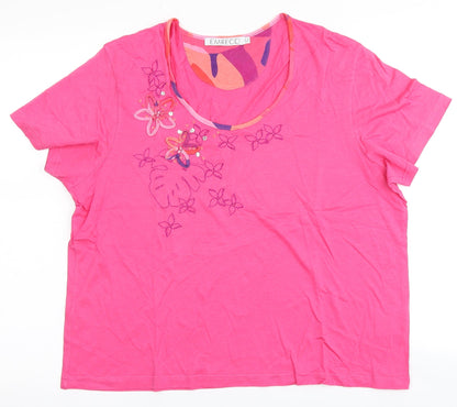 Womens UK Size 18 Emreco Pink Basic T-Shirt