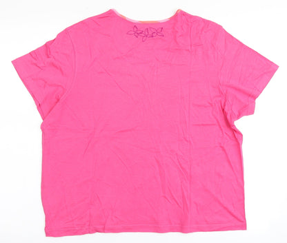 Womens UK Size 18 Emreco Pink Basic T-Shirt
