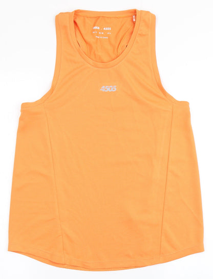 ASOS Womens Orange  Polyester Basic Tank Size 10 Round Neck