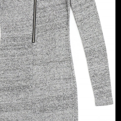 Glamorous Womens Grey  Cotton Bodycon  Size 10  Round Neck