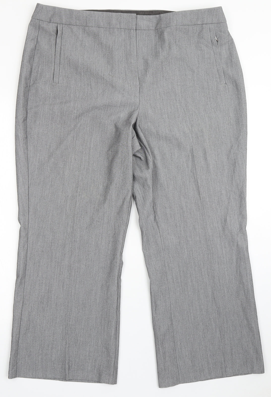 Womens UK Size 18 Marks and Spencer Regular Fit Dress Pants Grey Trousers