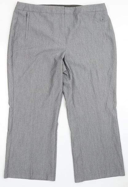 Womens UK Size 18 Marks and Spencer Regular Fit Dress Pants Grey Trousers