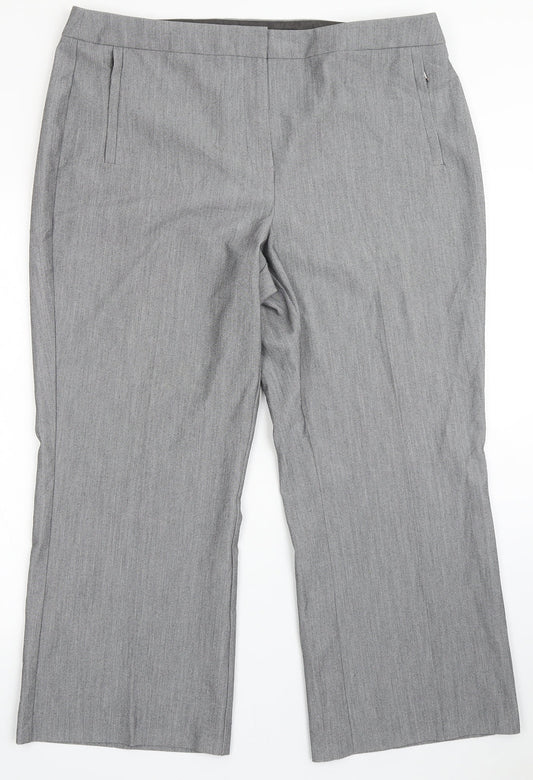 Womens UK Size 18 Marks and Spencer Regular Fit Dress Pants Grey Trousers