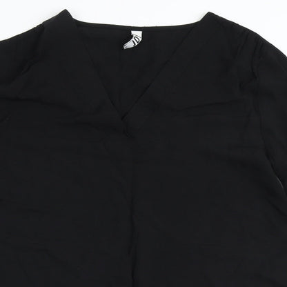 Womens UK Size 8 JDY Black Basic Blouse