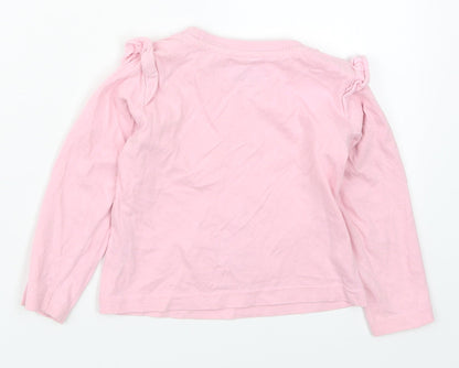 Preworn Girls Pink Solid Cotton Top Pyjama Top Size 2-3 Years  Pullover - Peppa Pig Dreaming of Dancing