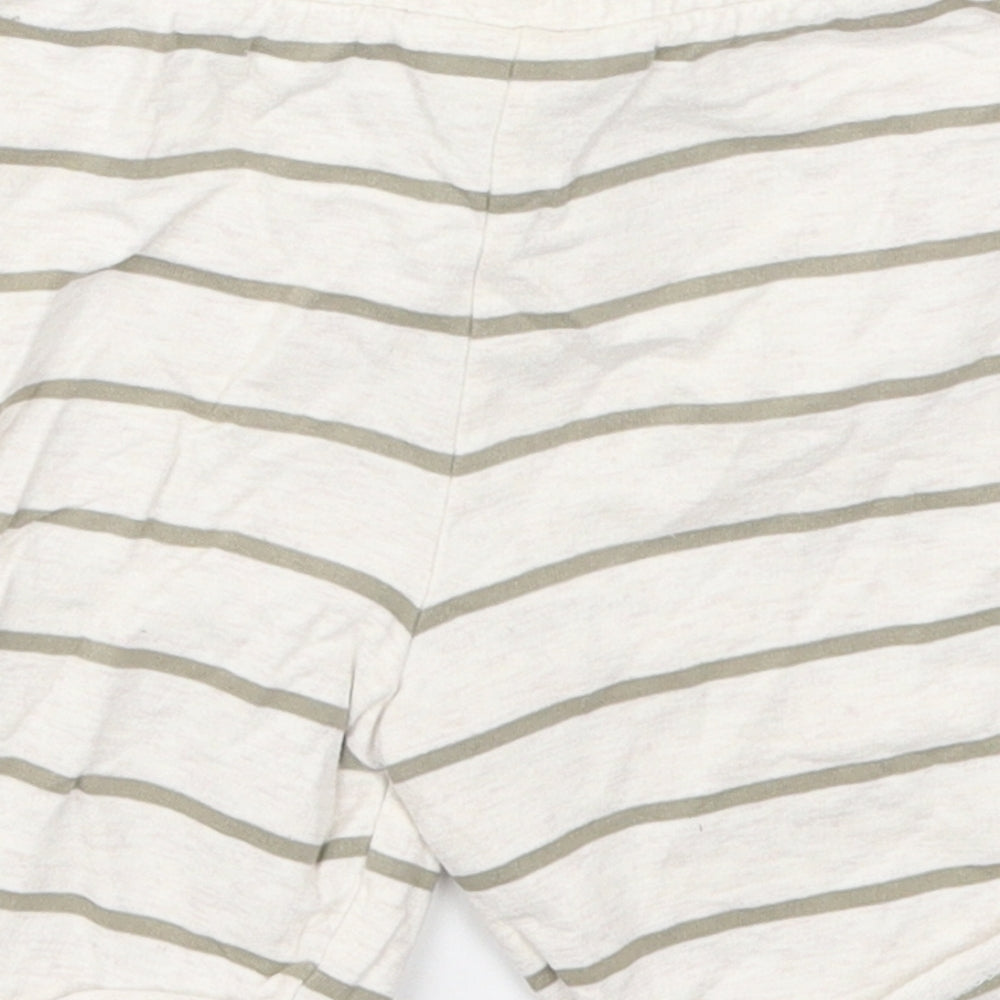 Fred & Flo Boys Beige Striped Cotton Cropped Trousers Size 18-24 Months  Drawstring - Shorts