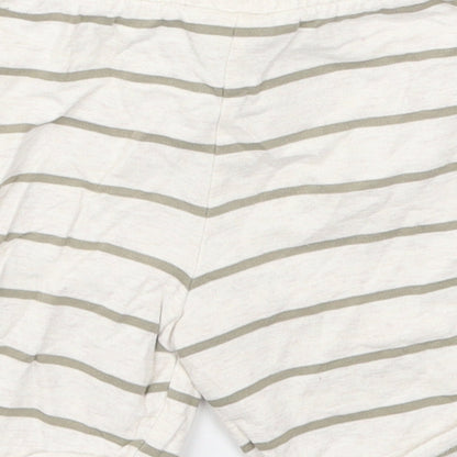 Fred & Flo Boys Beige Striped Cotton Cropped Trousers Size 18-24 Months  Drawstring - Shorts