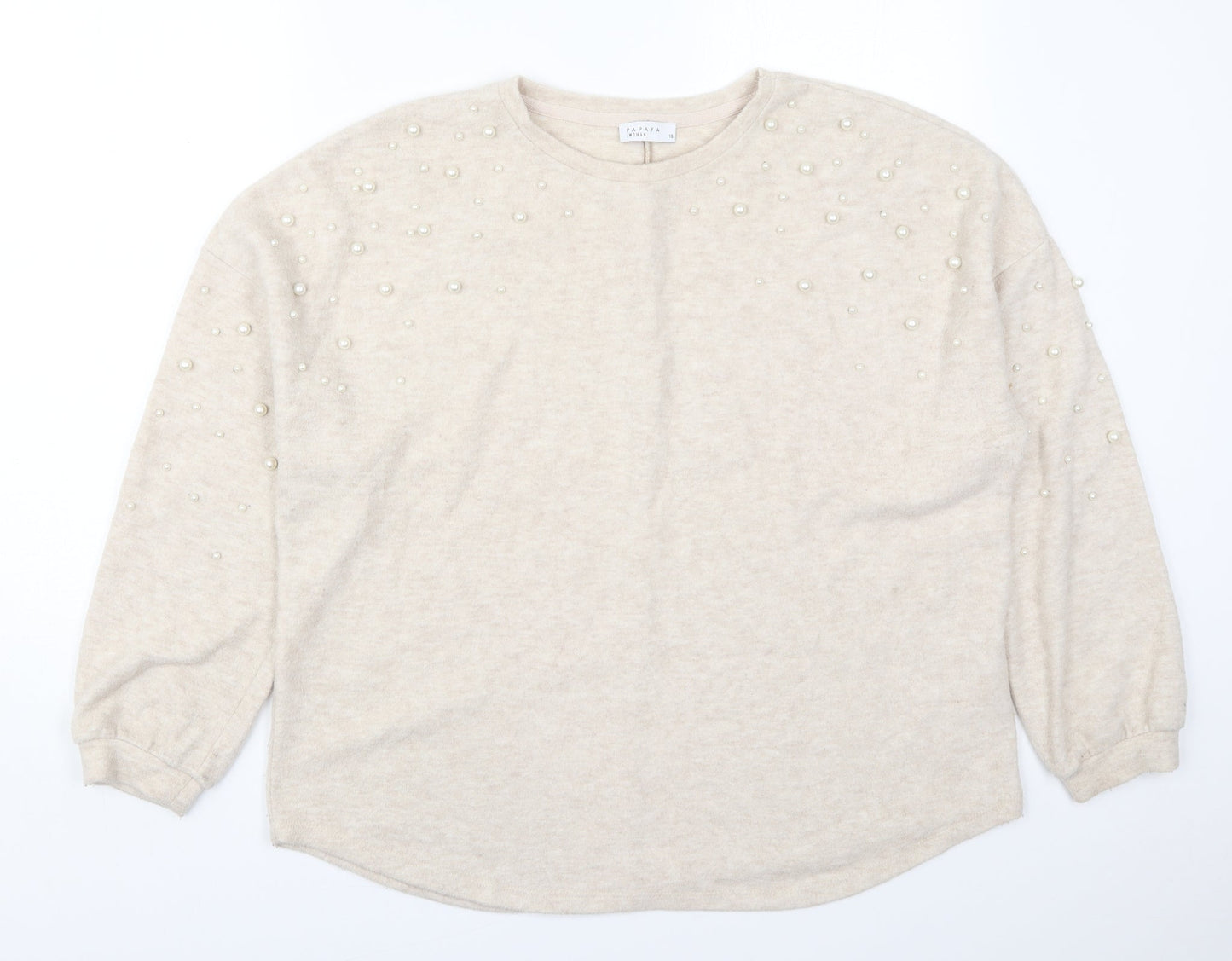 Womens UK Size 18 Papaya Beige Pullover Jumper
