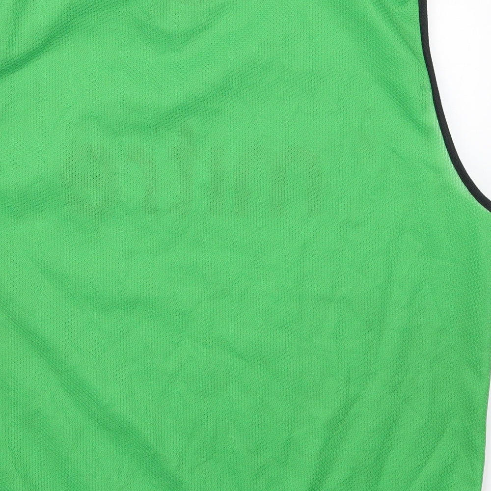 Mitre Mens Green  Polyester Basic Tank Size S V-Neck Pullover
