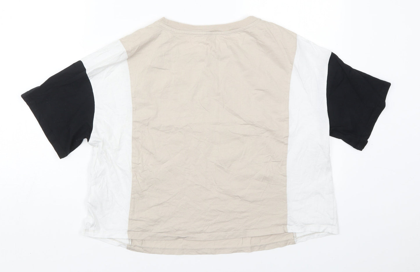 Womens UK Size S H&M Beige Cropped T-Shirt