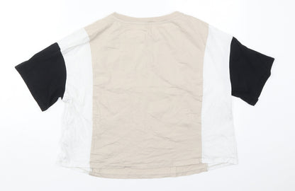 Womens UK Size S H&M Beige Cropped T-Shirt