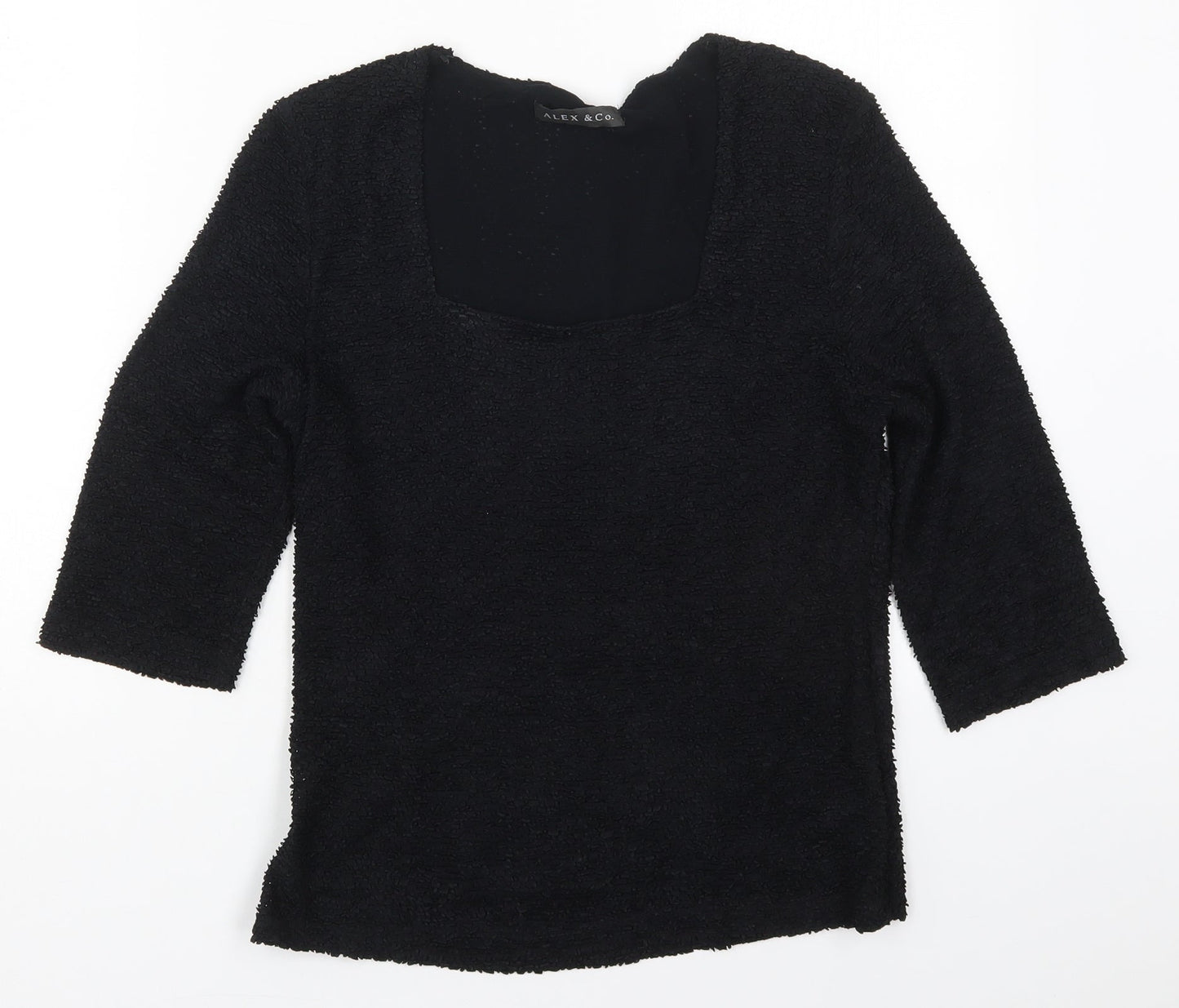 Womens UK Size 12 Alex & Co Black Basic T-Shirt
