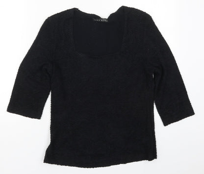 Womens UK Size 12 Alex & Co Black Basic T-Shirt