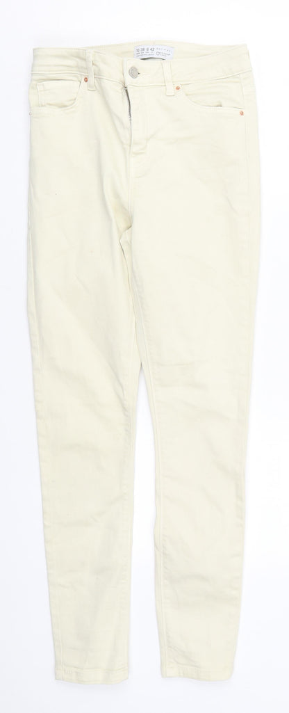 Denim Co Womens Beige  Cotton Skinny Jeans Size 10 L27 in Regular Button