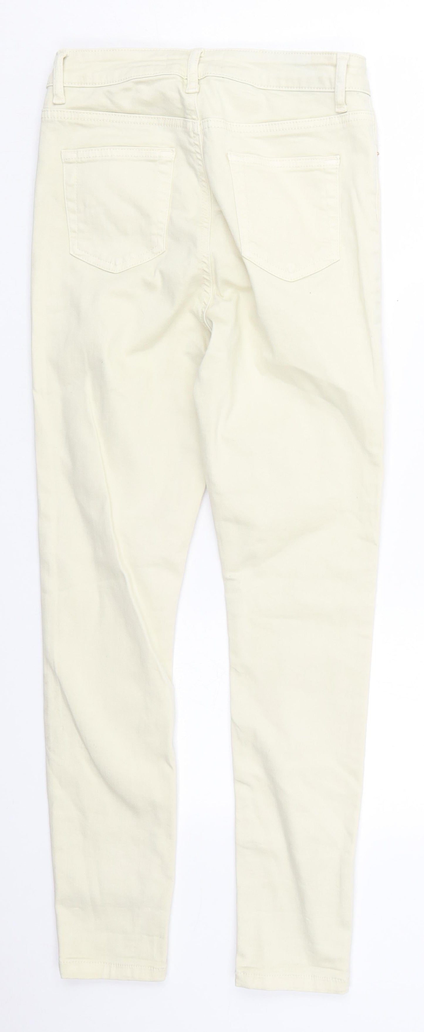 Denim Co Womens Beige  Cotton Skinny Jeans Size 10 L27 in Regular Button