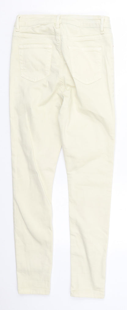 Denim Co Womens Beige  Cotton Skinny Jeans Size 10 L27 in Regular Button