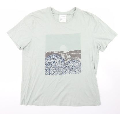 Armed Angels Mens Blue  Cotton  T-Shirt  Crew Neck