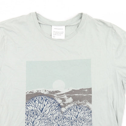 Armed Angels Mens Blue  Cotton  T-Shirt  Crew Neck