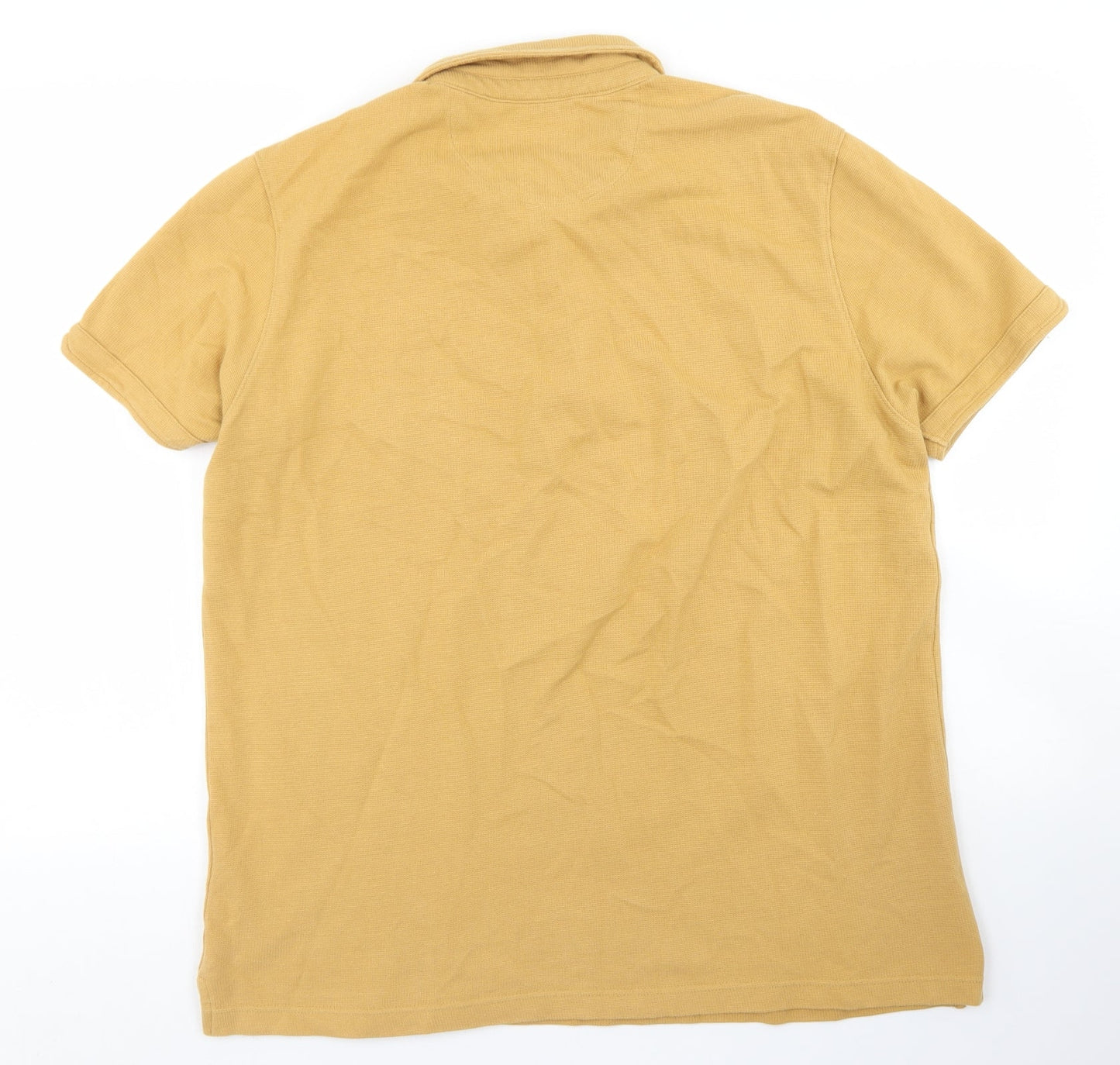 Remus Uomo Jeans Mens Yellow  Polyester  Polo Size XL Collared Button