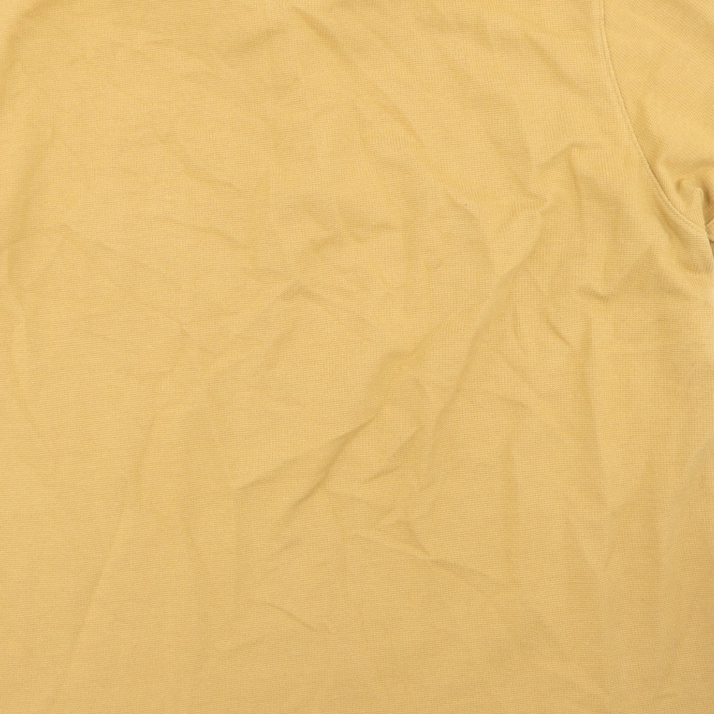 Remus Uomo Jeans Mens Yellow  Polyester  Polo Size XL Collared Button