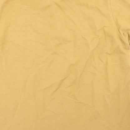 Remus Uomo Jeans Mens Yellow  Polyester  Polo Size XL Collared Button