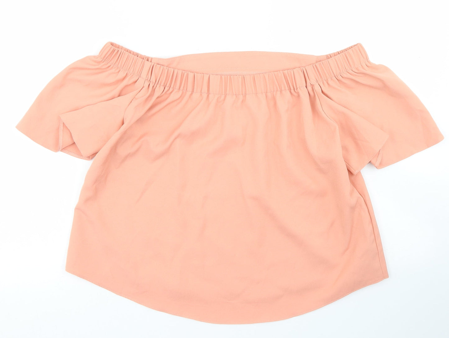 Womens UK Size 10 Missguided Orange Cropped Blouse