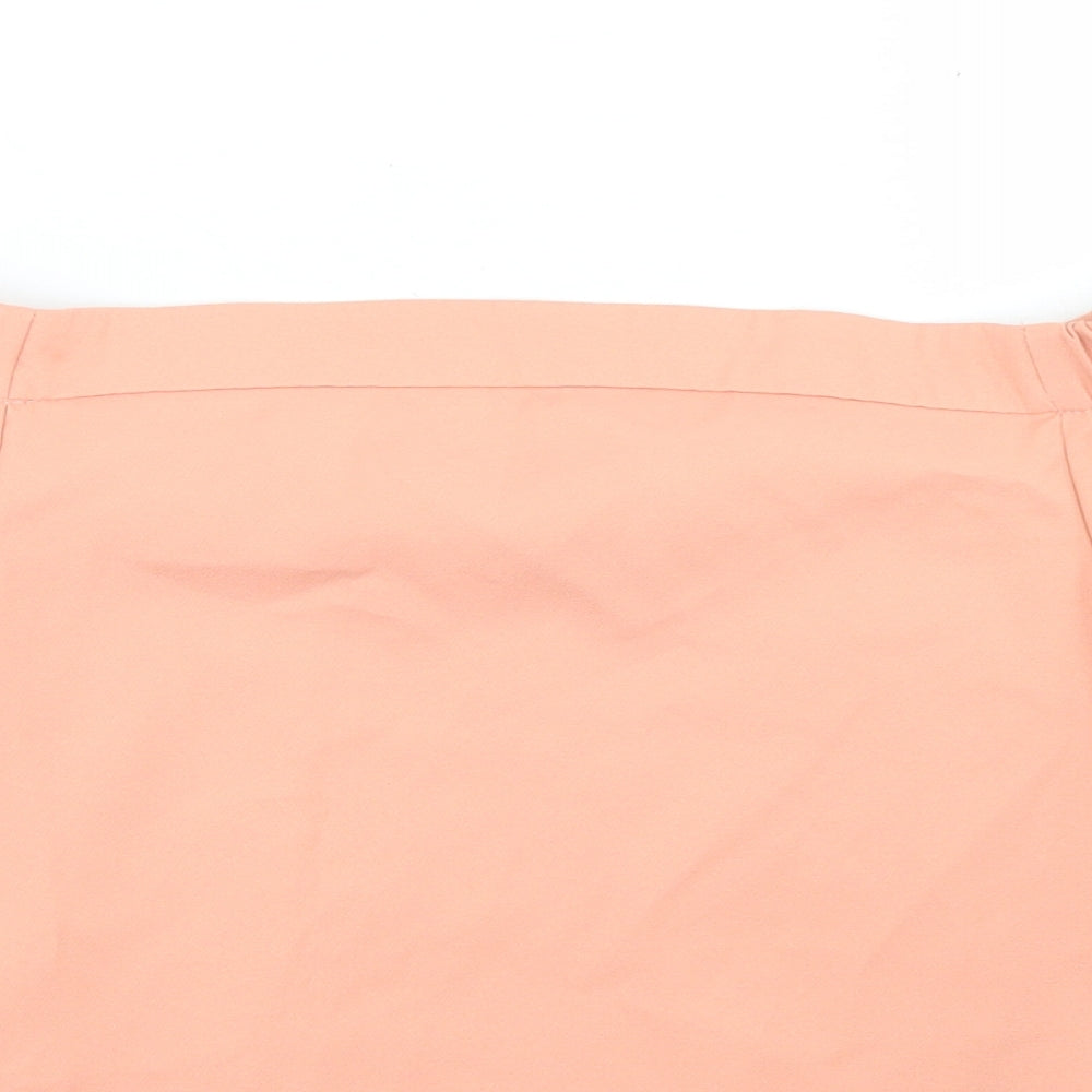 Womens UK Size 10 Missguided Orange Cropped Blouse