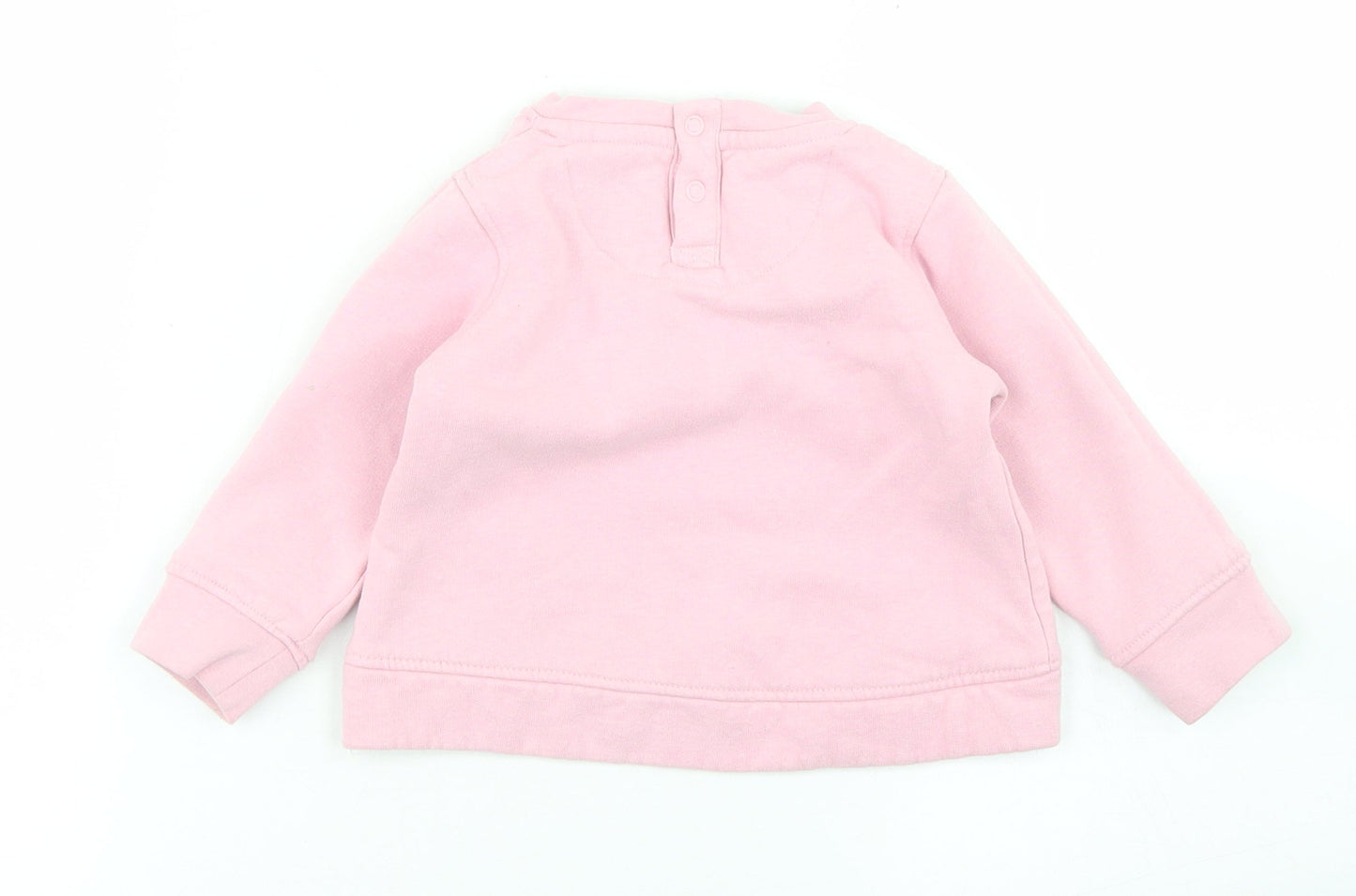 O'Neills Girls Pink  Cotton Pullover T-Shirt Size 6-9 Months Crew Neck Snap
