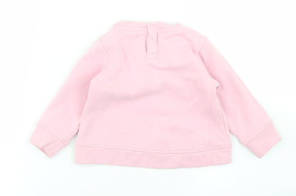 O'Neills Girls Pink  Cotton Pullover T-Shirt Size 6-9 Months Crew Neck Snap