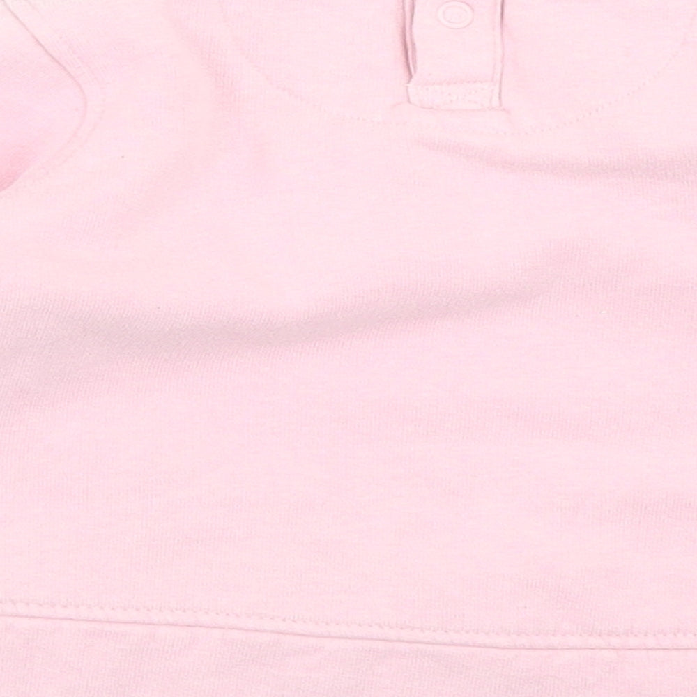 O'Neills Girls Pink  Cotton Pullover T-Shirt Size 6-9 Months Crew Neck Snap